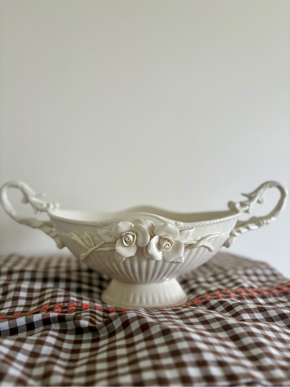 Rosalie Peppertree Elegant Porcelain Rose Centerpiece Bowl